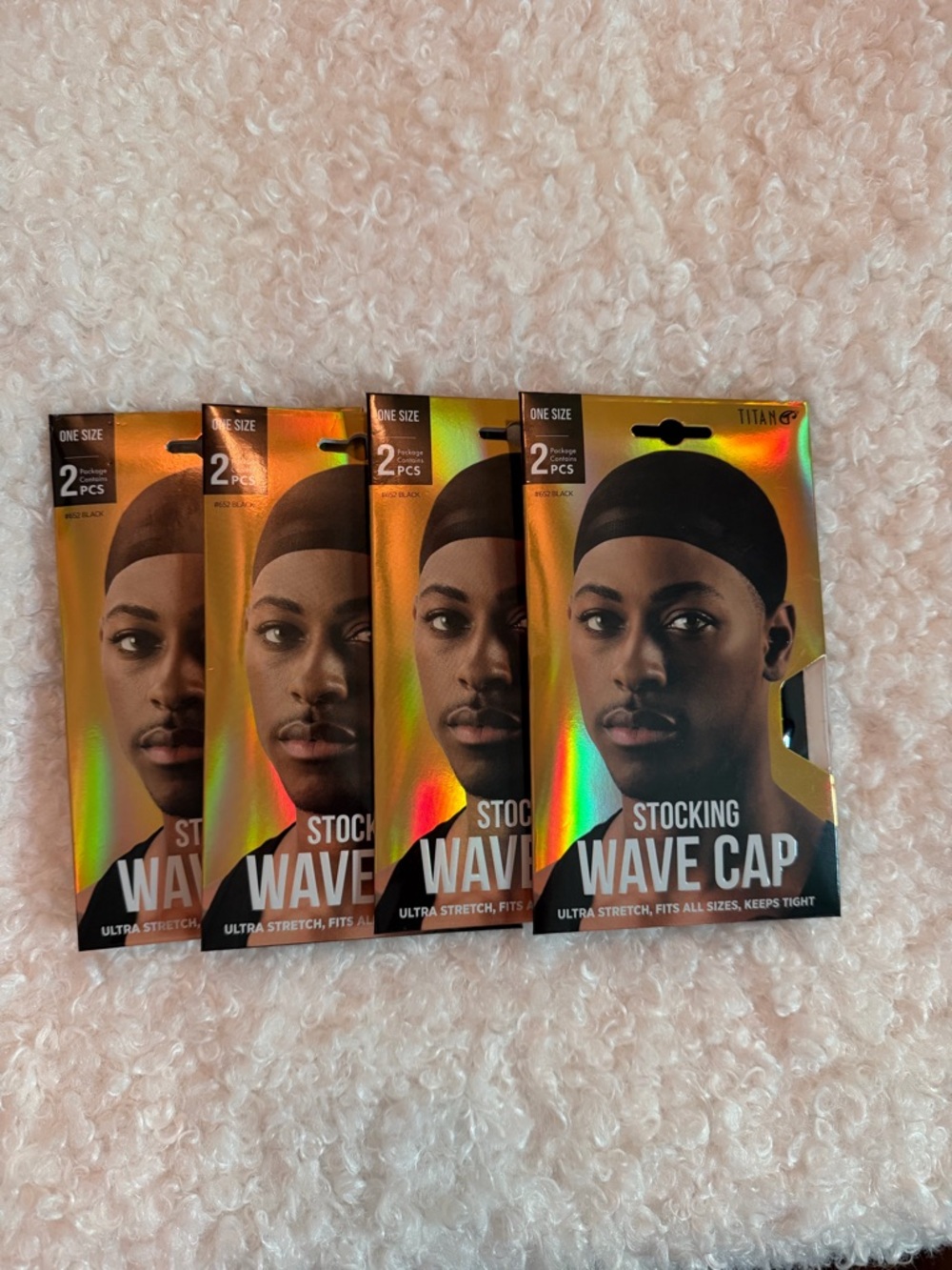 Stocking Wave Cap - Black (4 Pack)